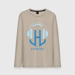Мужской лонгслив хлопок Логотип House Music