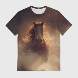 Мужская футболка 3D Огненная лошадь  2026