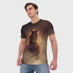 Мужская футболка 3D Огненная лошадь  2026 - фото 2