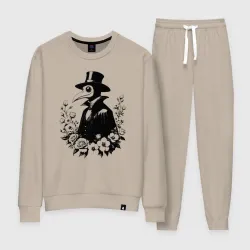 Женский костюм хлопок Чумной доктор в цветочном венце