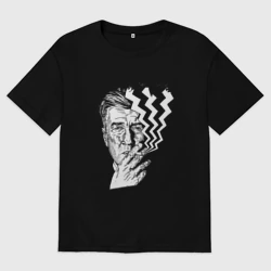 Женская футболка хлопок Oversize Smoking Lynch 