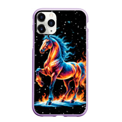 Чехол для iPhone 11 Pro Max матовый Лошадь на снегу