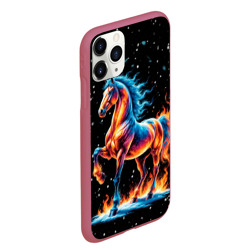Чехол для iPhone 11 Pro Max матовый Лошадь на снегу - фото 2
