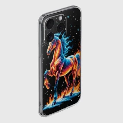 Чехол для iPhone 15 Pro силиконовый с защитой камеры Лошадь на снегу - фото 2