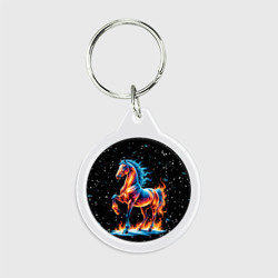 Брелок круглый Лошадь на снегу