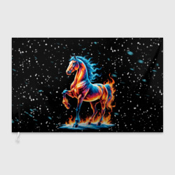 Флаг 3D Лошадь на снегу