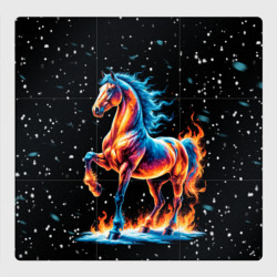 Магнитный плакат 3Х3 Лошадь на снегу