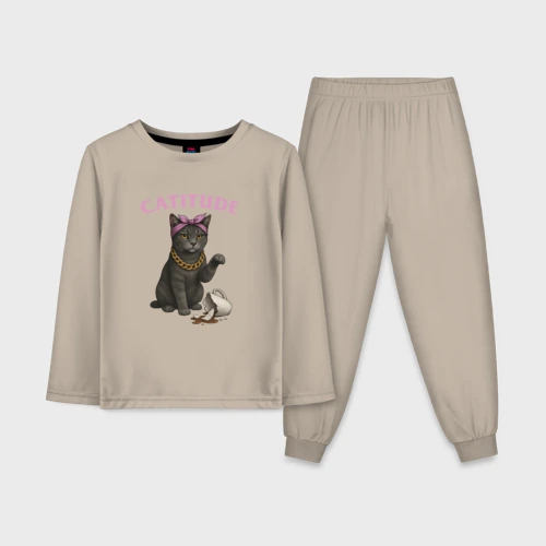 Детская пижама с лонгсливом хлопок Catitude