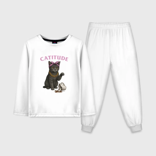 Детская пижама с лонгсливом хлопок Catitude