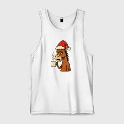 Мужская майка хлопок Конь с кофе