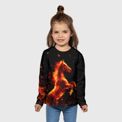 Детский лонгслив 3D Пламенный конь - фото 2