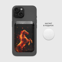 Картхолдер Magsafe магнитный Пламенный конь - фото 2