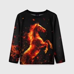 Детский лонгслив 3D Пламенный конь