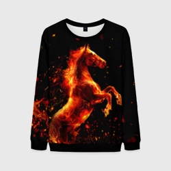 Мужской свитшот 3D Пламенный конь