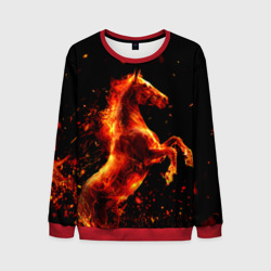 Мужской свитшот 3D Пламенный конь