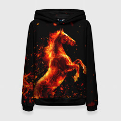 Женская толстовка 3D Пламенный конь