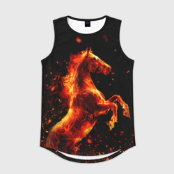 Мужская спортивная майка 3D Пламенный конь