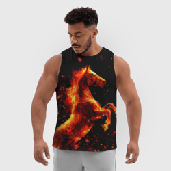 Мужская спортивная майка 3D Пламенный конь - фото 2