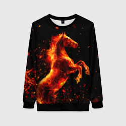 Женский свитшот 3D Пламенный конь