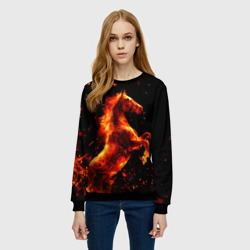 Женский свитшот 3D Пламенный конь - фото 2