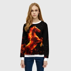 Женский свитшот 3D Пламенный конь - фото 2