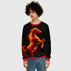 Мужской свитшот 3D Пламенный конь - фото 2