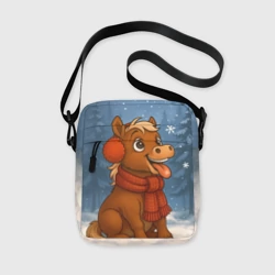 Сумка через плечо 3D Лошадка ловит снежинку