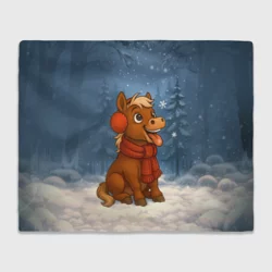 Плед 3D Лошадка ловит снежинку