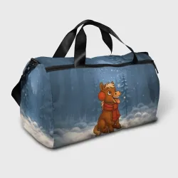 Сумка спортивная 3D Лошадка ловит снежинку