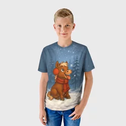 Детская футболка 3D Лошадка ловит снежинку - фото 2