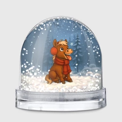 Игрушка Снежный шар Лошадка ловит снежинку