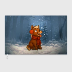 Флаг 3D Лошадка ловит снежинку