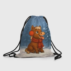 Рюкзак-мешок 3D Лошадка ловит снежинку