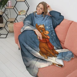 Плед с рукавами Лошадка ловит снежинку - фото 2