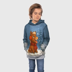 Детская толстовка 3D Лошадка ловит снежинку - фото 2