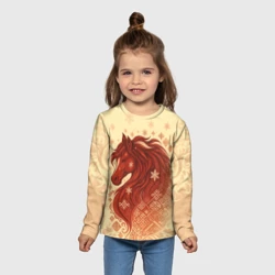 Детский лонгслив 3D Славянский конь - фото 2