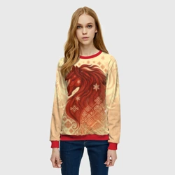 Женский свитшот 3D Славянский конь - фото 2