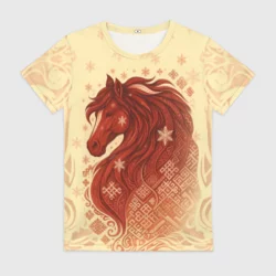 Женская футболка 3D Славянский конь