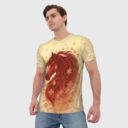 Мужская футболка 3D Славянский конь - фото 2