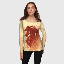 Женский лонгслив 3D Славянский конь - фото 2