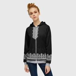 Женская толстовка 3D на молнии Славянская  вышиванка  рубаха - фото 2