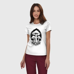 Женская пижама с белой футболкой хлопок Звёздные грибы - фото 2