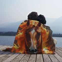 Плед 3D Статная огненная лошадь - фото 2