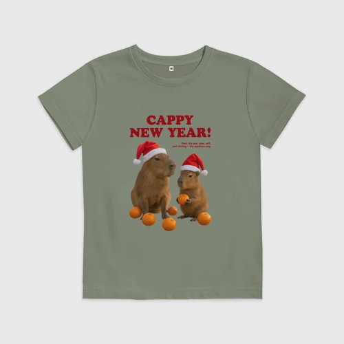 Детская футболка хлопок Cappy new year с мандаринами