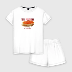 Женская пижама с шортиками хлопок Вкус праздника