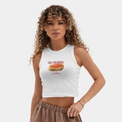 Женская укороченная майка-топ хлопок Вкус праздника - фото 2