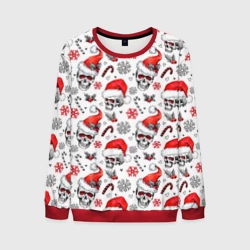 Мужской свитшот 3D Новогодние черепа