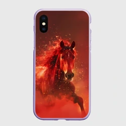 Чехол для iPhone XS Max матовый Огненная лошадь символ 2026