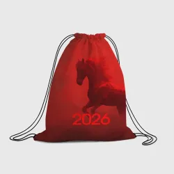 Рюкзак-мешок 3D 2026 красная лошадь