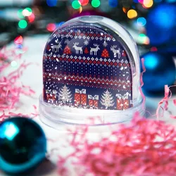 Игрушка Снежный шар Новогодний вязаный паттерн - фото 2